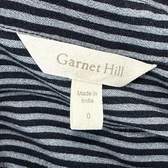 Garnet Hill Anya Tie-Front Crêpe Dress Size 0 Stripes - Picture 12 of 12